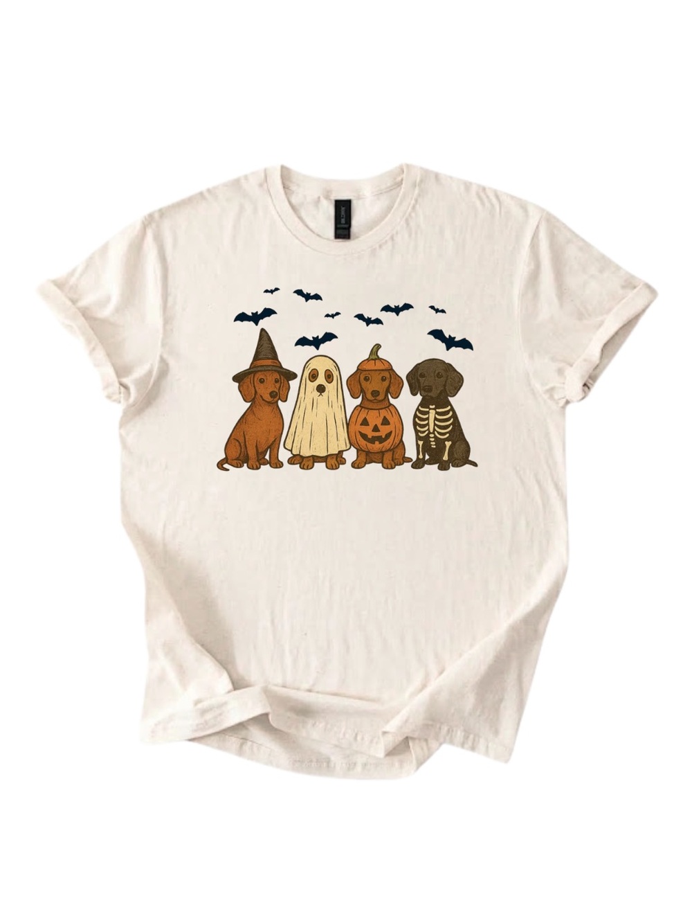 Gildan Halloween Dog Graphic Tee - Cream